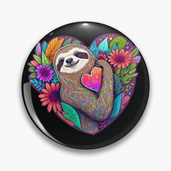 Item preview, Lovely Sloth Anniversary Gift, Cute Sloth Valentines Day Gift, Funny Lazy Gift, Colorful Hearts, For Him designed and sold by MorphicPrints.