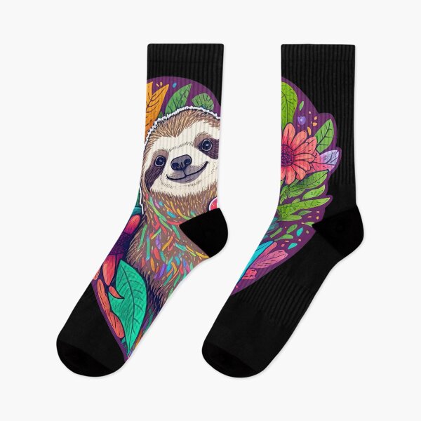 Item preview, Lovely Sloth Anniversary Gift, Cute Sloth Valentines Day Gift, Funny Lazy Gift, Colorful Hearts, For Him designed and sold by MorphicPrints.