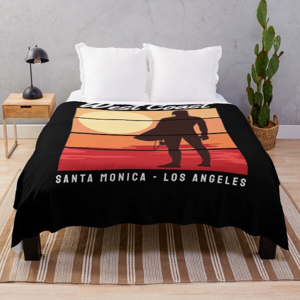 Item preview, West Coast Santa Monica surfing design-gift idea for people who love surfing designed and sold by BRtisticDesigns.