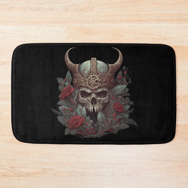 Item preview, A skull wearing a Viking helmet overgrown with roses. designed and sold by Fablemyst.