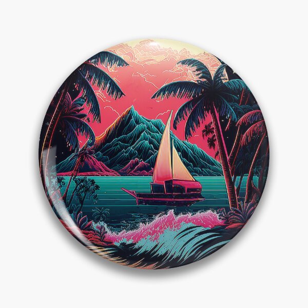 Item preview, Dark neon island ocean#4-1 designed and sold by FunArt4You.
