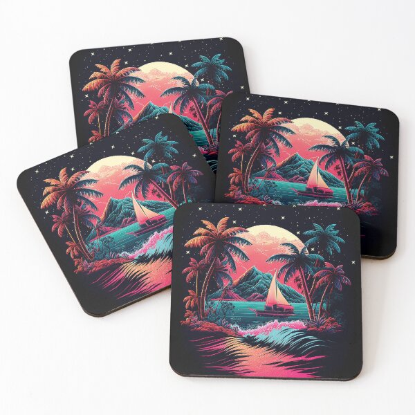 Item preview, Dark neon island ocean#4-1 designed and sold by FunArt4You.