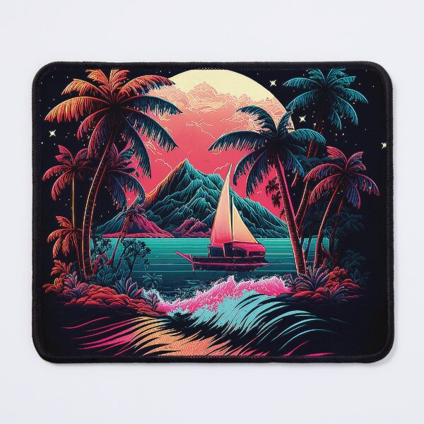 Item preview, Dark neon island ocean#4-1 designed and sold by FunArt4You.