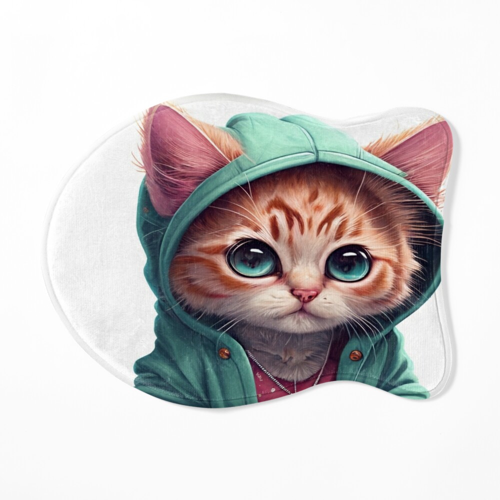 Cute cat wearing a puffer jacket Sticker for Sale by