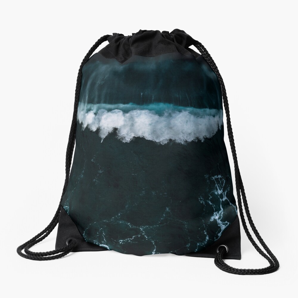 Wave in Motion - Ocean Photography Drawstring Bag