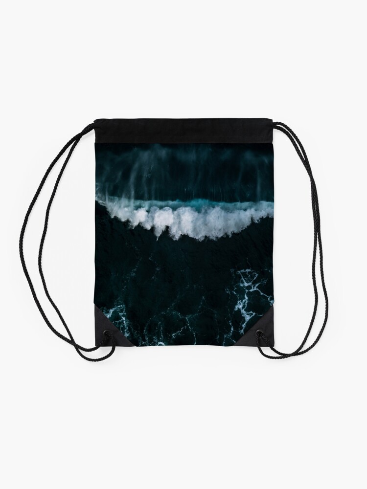 Alternate view of Wave in Motion - Ocean Photography Drawstring Bag