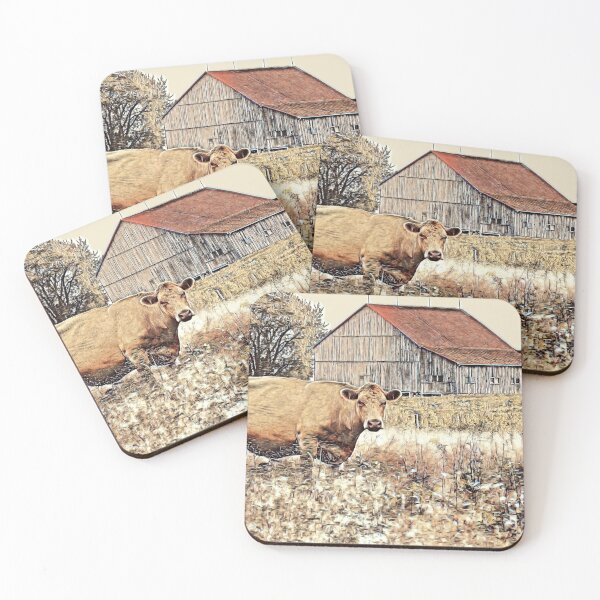 Item preview, Red Roof and Cow 1-P designed and sold by MaryLinH.