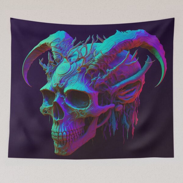 Item preview, Aqua Flayer Skull designed and sold by CosmicBee.