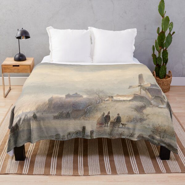 Item preview, Winter scenery - Winter Landscape with Frozen River by Lodewijk Johannes Kleijn designed and sold by AR-shop.