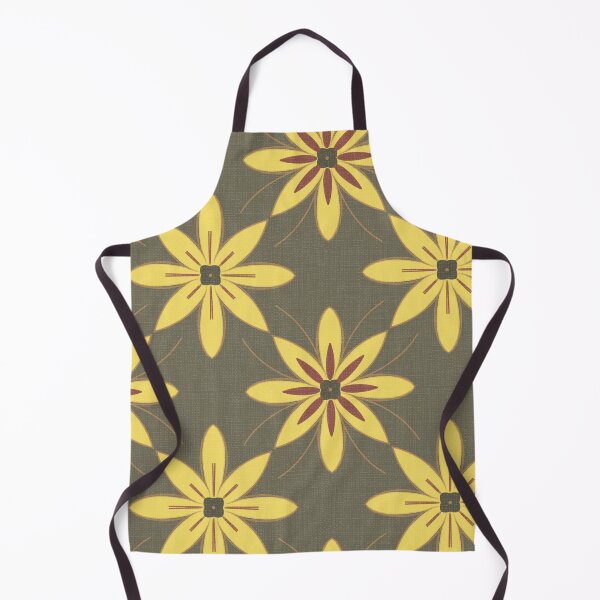 Item preview, Retro Tropical yellow and brown floral. designed and sold by LaBellCreative.
