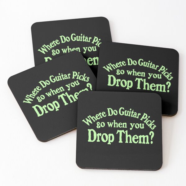 Item preview, Where Do Guitar Pick Go When You Drop Them? (green print) designed and sold by blueversion.