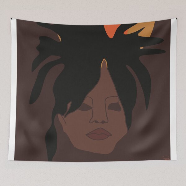 Aperçu de l'œuvre Fille noire avec Funky Loc Pineapple Updo créée et vendue par PrintsbyPuleng.