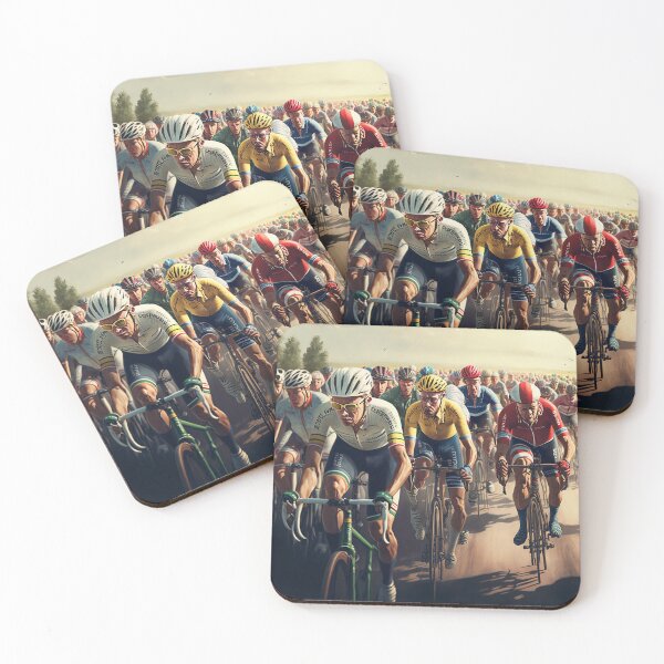 Item preview, Cycling Peloton on Unpaved Section of Spring Classic designed and sold by Helfrich Bicycles.