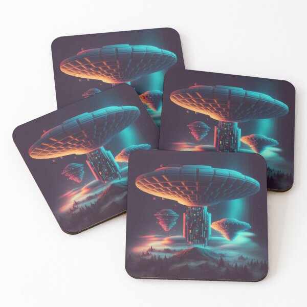 Item preview, Abstract Neon UFO designed and sold by SilverAndGolden.