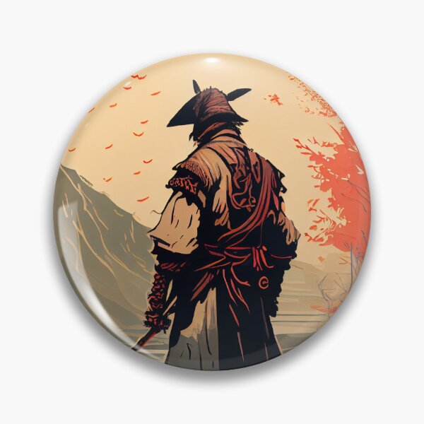 Item preview, Nostalgic Drawing of a Samurai standing near the Lake designed and sold by krazybookz.