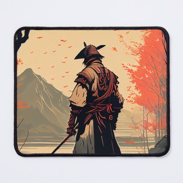 Item preview, Nostalgic Drawing of a Samurai standing near the Lake designed and sold by krazybookz.