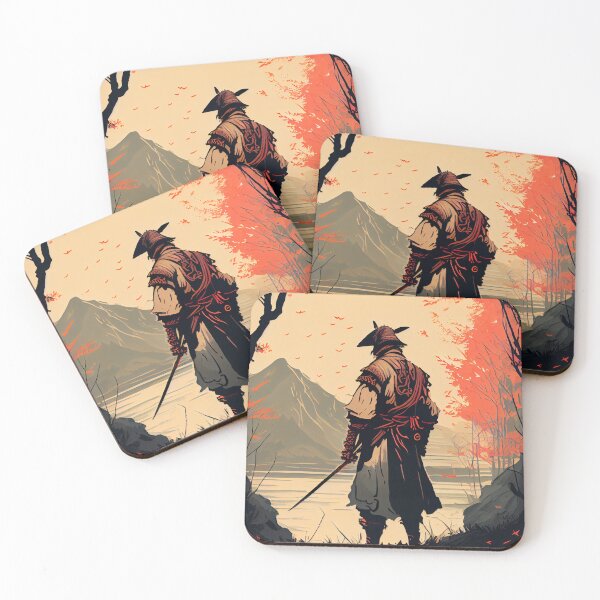 Item preview, Nostalgic Drawing of a Samurai standing near the Lake designed and sold by krazybookz.
