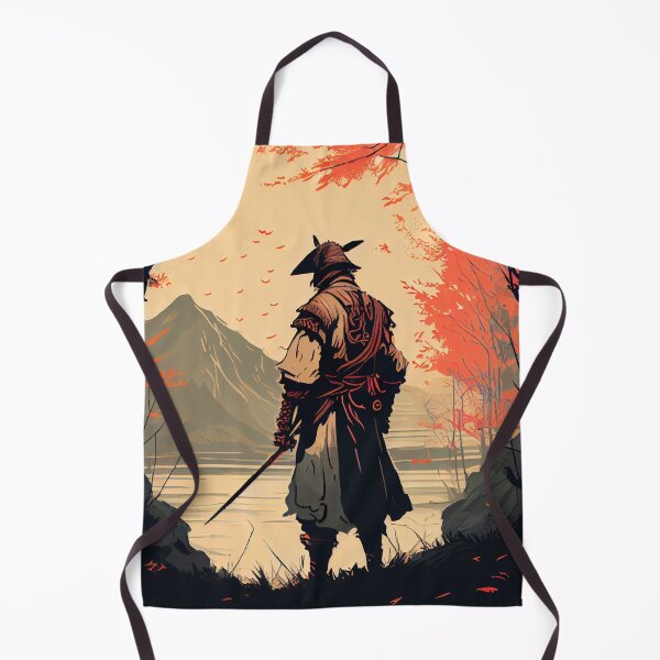 Item preview, Nostalgic Drawing of a Samurai standing near the Lake designed and sold by krazybookz.
