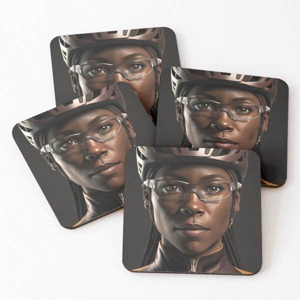 Item preview, Black Female Cyclist Portrait designed and sold by Helfrich Bicycles.
