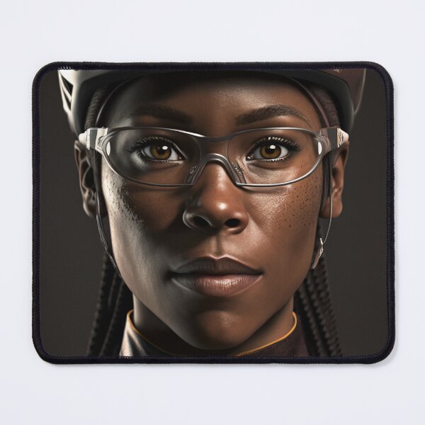 Item preview, Black Female Cyclist Portrait designed and sold by Helfrich Bicycles.