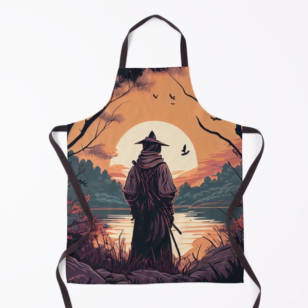 Item preview, Nostalgic Drawing of a Samurai Watching Beautiful Sunset designed and sold by krazybookz.