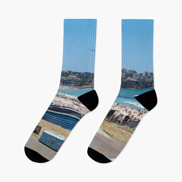 Item preview, Bondi Beach protected with painted bollards designed and sold by Martin Berry Photography.