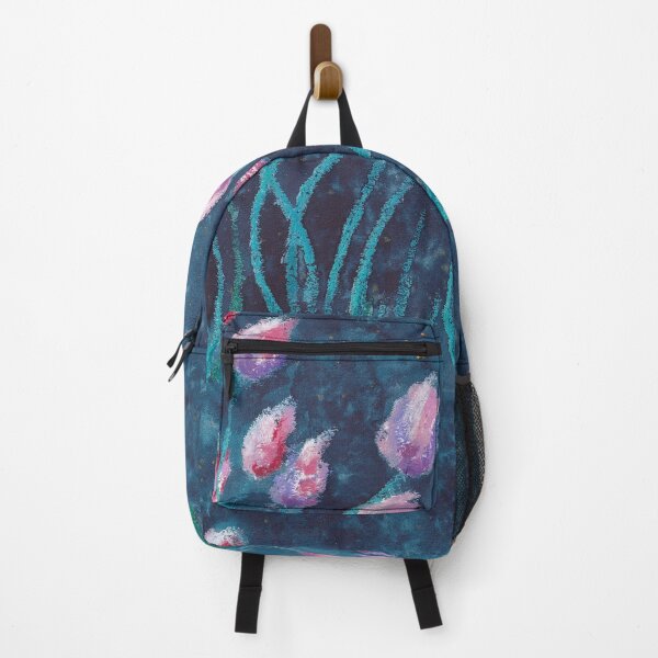 Item preview, Pink flowers on indigo blue background designed and sold by IrinaIkar.