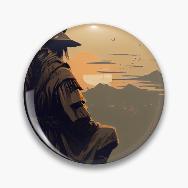Item preview, Ronin Meditating on top of the Mountains designed and sold by krazybookz.