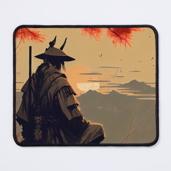 Item preview, Ronin Meditating on top of the Mountains designed and sold by krazybookz.