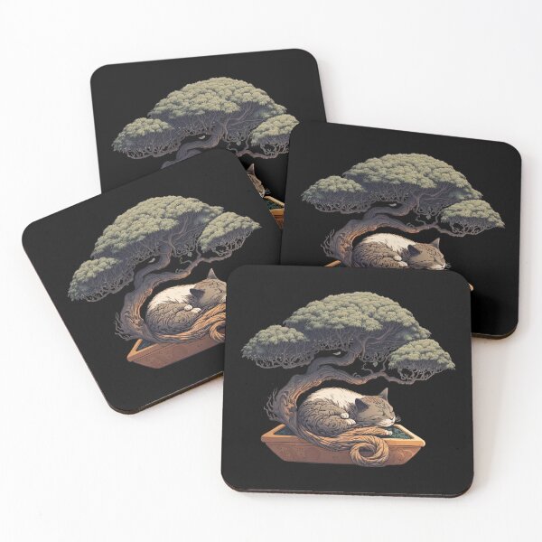 Item preview, Bonsai tree sleeping cat designed and sold by AnimalArtPhotos.