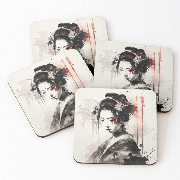 Item preview, Beautiful japanese geisha - sumi-e painting designed and sold by MaitionDesigns.