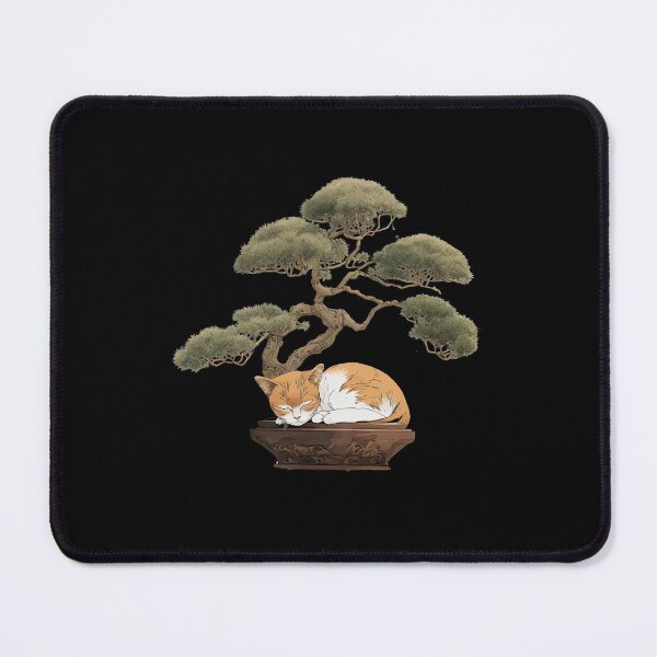 Item preview, Cat sleeping under bonsai tree designed and sold by AnimalArtPhotos.