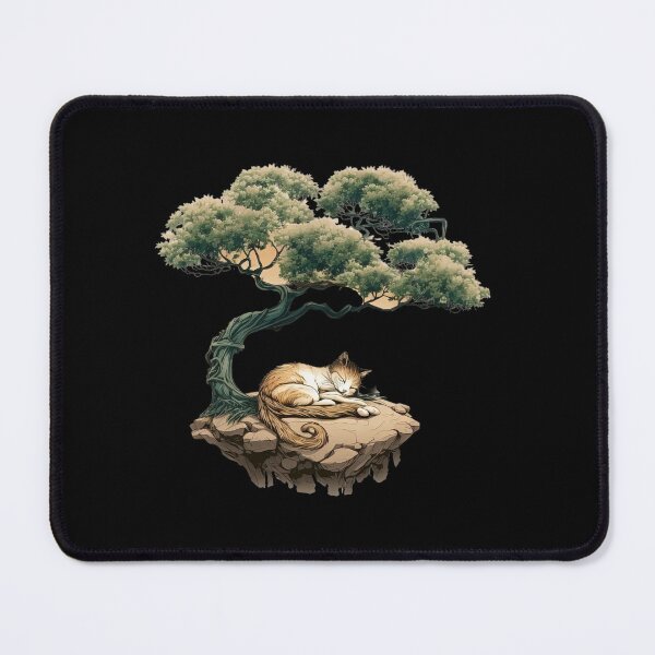 Item preview, Bonsai tree sleepy cat designed and sold by AnimalArtPhotos.