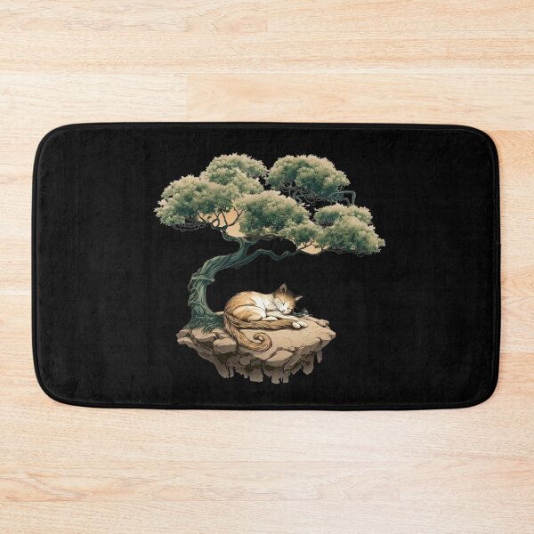 Item preview, Bonsai tree sleepy cat designed and sold by AnimalArtPhotos.