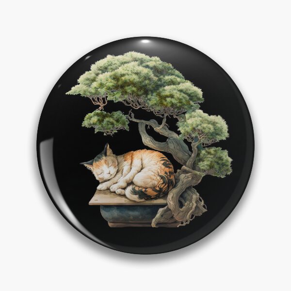 Item preview, Cat sleeping under bonsai tree designed and sold by AnimalArtPhotos.