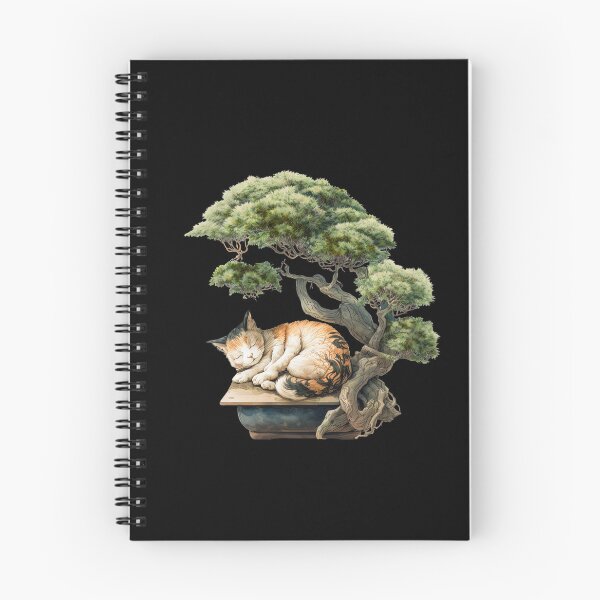 Item preview, Cat sleeping under bonsai tree designed and sold by AnimalArtPhotos.