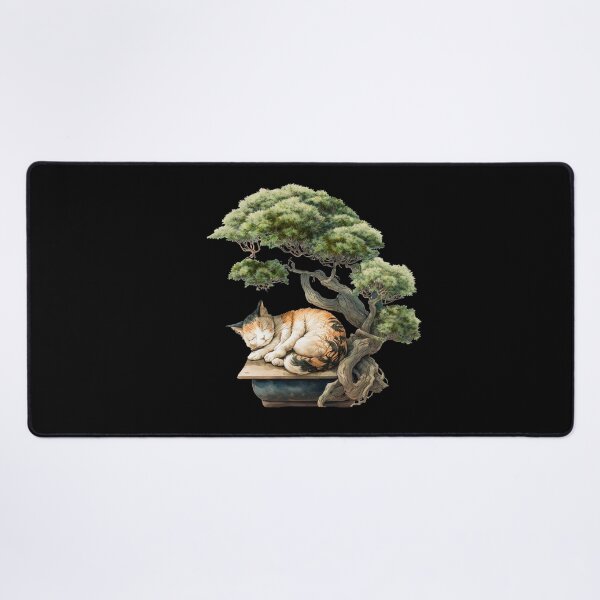Item preview, Cat sleeping under bonsai tree designed and sold by AnimalArtPhotos.