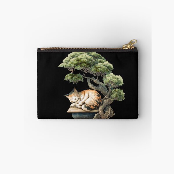 Item preview, Cat sleeping under bonsai tree designed and sold by AnimalArtPhotos.
