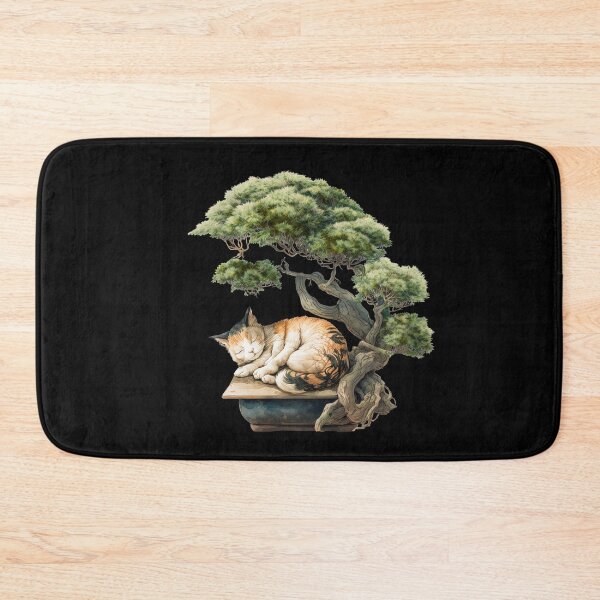 Item preview, Cat sleeping under bonsai tree designed and sold by AnimalArtPhotos.