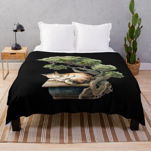 Item preview, Cat sleeping under bonsai tree designed and sold by AnimalArtPhotos.