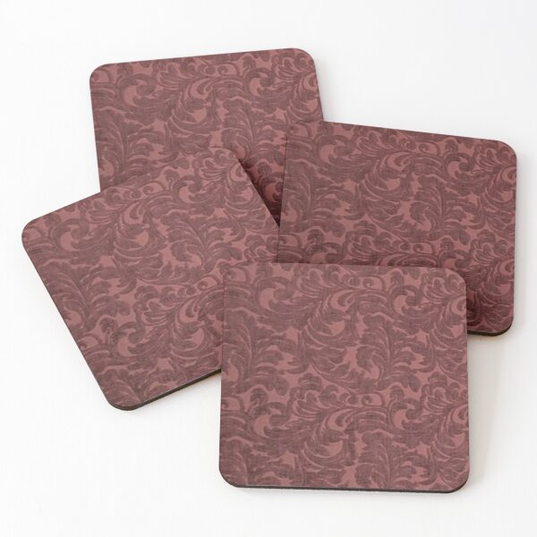 Item preview, Antiqued Brick Red Scrolling Pattern Valentine's Day Sweetheart Blank Card Faux Velvet Romantic  designed and sold by kattakitty.