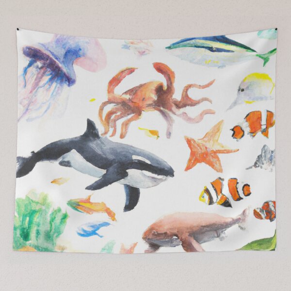 Item preview, Aquatic life , Aquatic creature , Watercolor painting designed and sold by Color-Me-Blue.