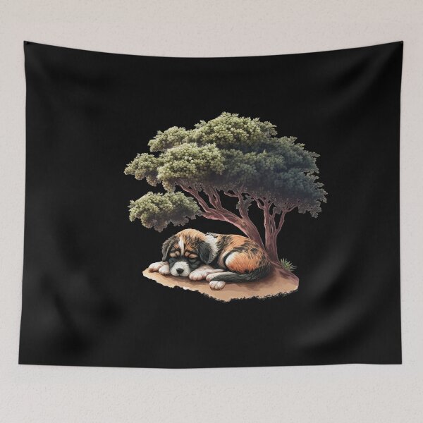 Item preview, Bonsai tree sleeping dog designed and sold by AnimalArtPhotos.