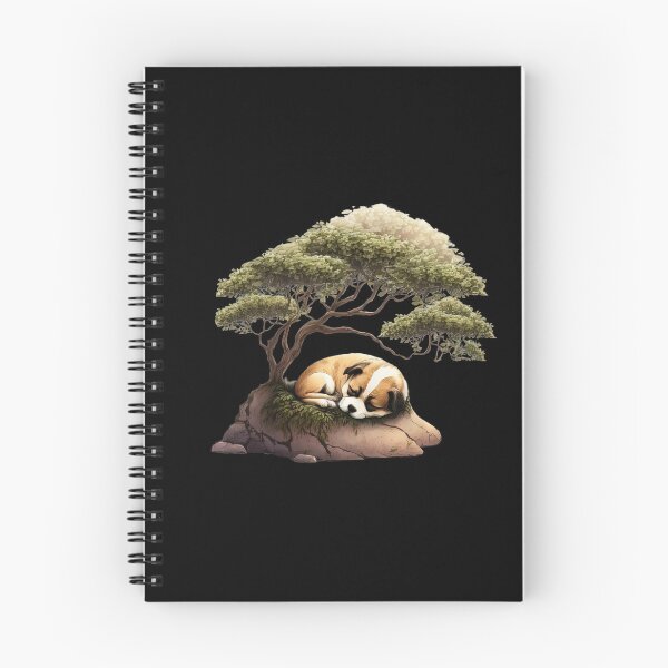 Item preview, Cute puppy sleeping under bonsai tree designed and sold by AnimalArtPhotos.