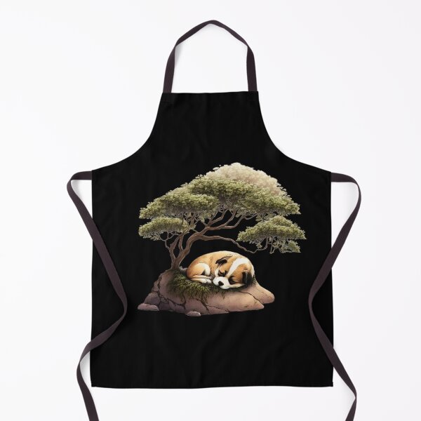 Item preview, Cute puppy sleeping under bonsai tree designed and sold by AnimalArtPhotos.