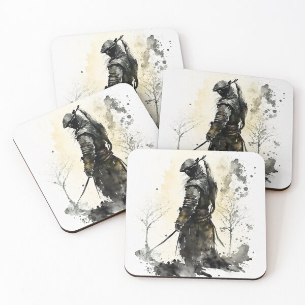 Artikelvorschau, Schwarzer japanischer Ninja - sumi-e painting entworfen und verkauft von MaitionDesigns.