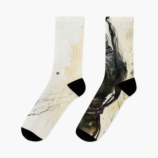 Item preview, Black Japanese Ninja - sumi-e painting designed and sold by MaitionDesigns.