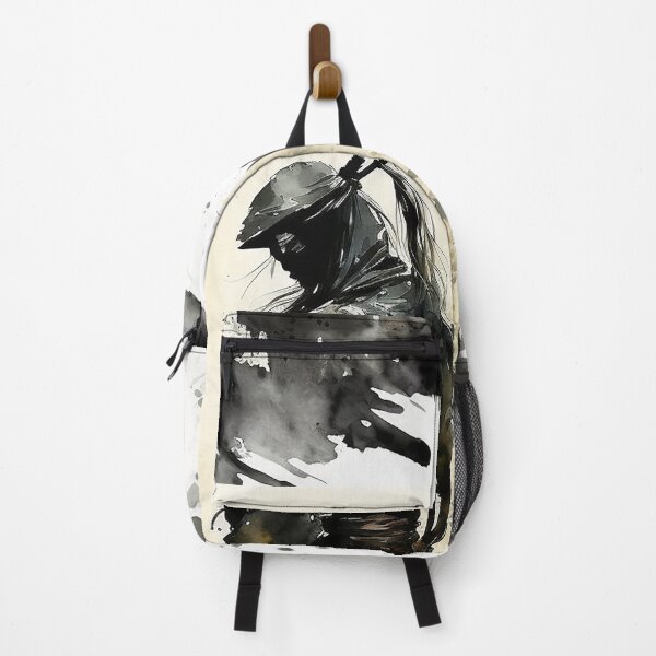 Item preview, Black Japanese Ninja - sumi-e painting designed and sold by MaitionDesigns.