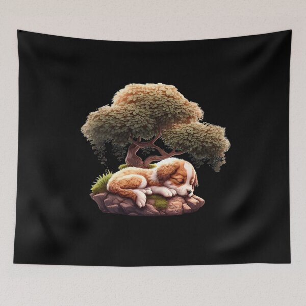 Item preview, Bonsai tree puppy bedtime designed and sold by AnimalArtPhotos.