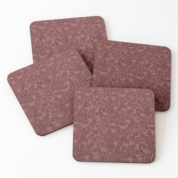 Item preview, Antiqued Brick Red Faux Velvet Rusty Damask Scrolling Pattern #2 Sweetheart Blank Card Valentine's Day designed and sold by kattakitty.